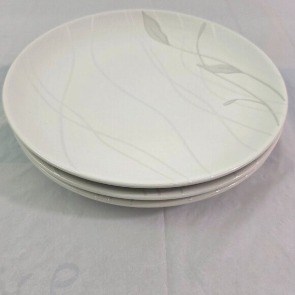 Pfaltzgraff Linea Grey on White Floral Coup Salad Luncheon Plates – Set of 3 - Picture 11 of 14